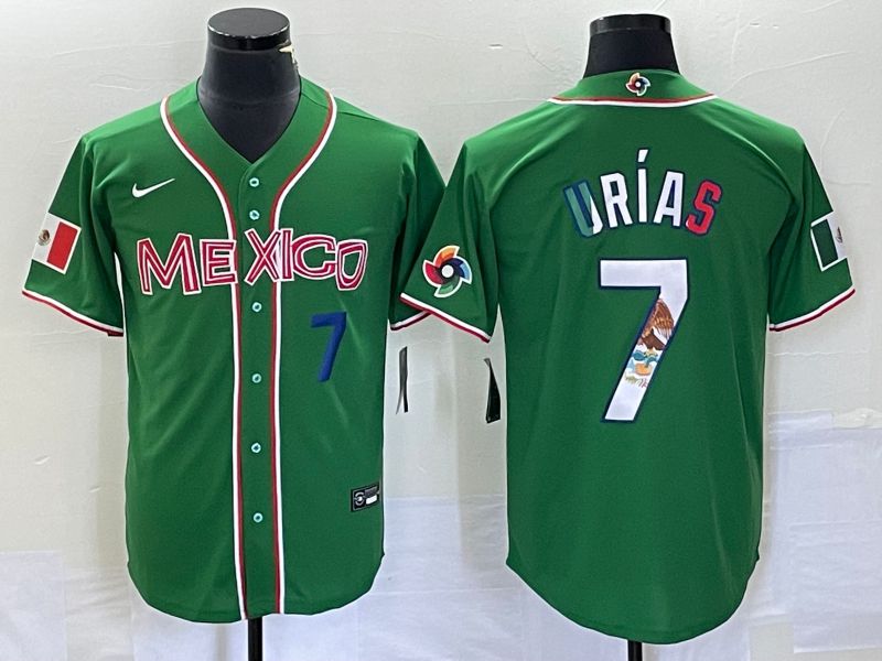 Men 2023 World Cub Mexico 7 Urias Green Nike MLB Jersey7